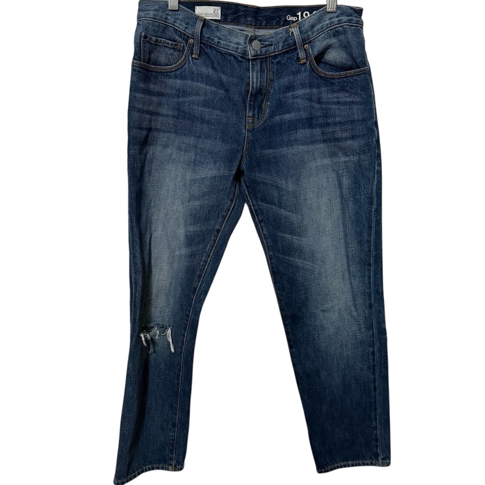 GAP Sexy Boyfriend Sz 27 Blue Ripped Jeans